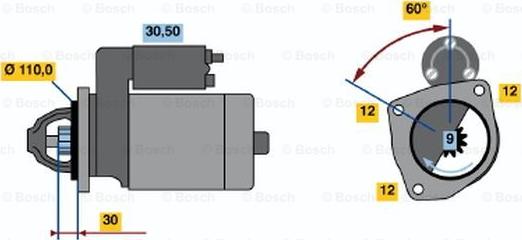 BOSCH 0 001 363 111 - Starteris www.autospares.lv