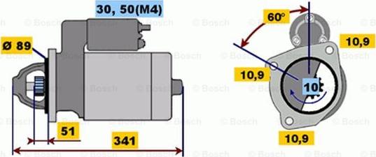 BOSCH 0 001 367 066 - Starteris autospares.lv