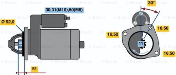 BOSCH 0 001 371 018 - Starteris autospares.lv