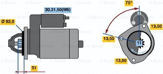 BOSCH 0 001 371 012 - Starteris autospares.lv