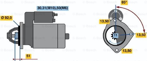 BOSCH 0 001 371 017 - Starteris autospares.lv