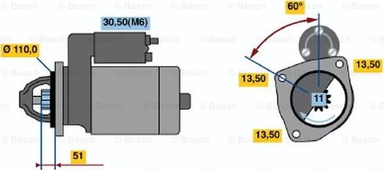 BOSCH 0 001 372 008 - Starteris autospares.lv