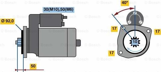 BOSCH 0 001 261 006 - Starteris www.autospares.lv