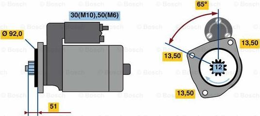 BOSCH 0 001 261 026 - Starteris www.autospares.lv