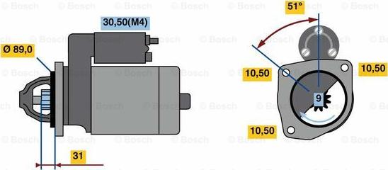 BOSCH 0 001 262 002 - Стартер www.autospares.lv