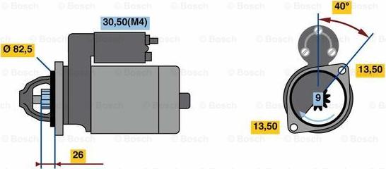 BOSCH 0 001 262 030 - Starteris autospares.lv