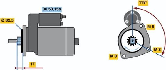 BOSCH 0 001 208 712 - Стартер www.autospares.lv