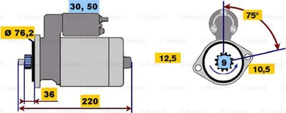 BOSCH 0 001 211 992 - Starteris www.autospares.lv