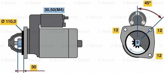 BOSCH 0 001 230 009 - Starter www.autospares.lv