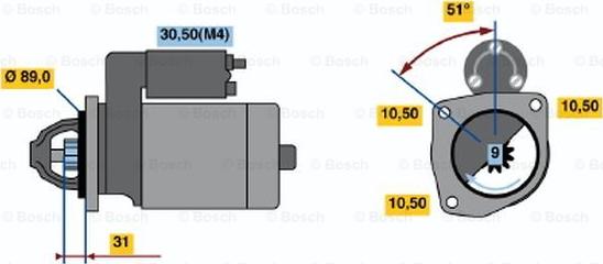 BOSCH 0 001 230 006 - Starter www.autospares.lv