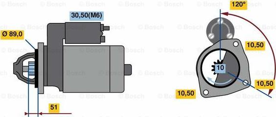 BOSCH 0 001 263 024 - Стартер www.autospares.lv