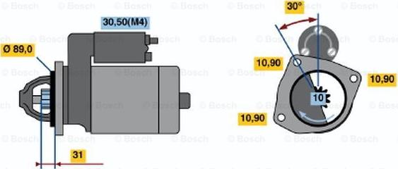 BOSCH 0 001 231 008 - Starteris www.autospares.lv