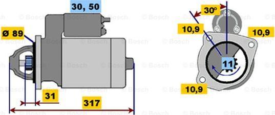 BOSCH 0 001 231 023 - Starter www.autospares.lv