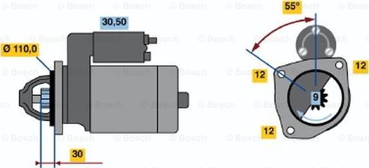 BOSCH 0 986 022 550 - Starter www.autospares.lv