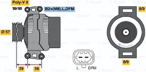 BOSCH 0 124 515 095 - Alternator www.autospares.lv