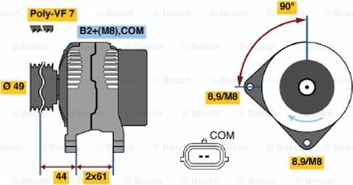 BOSCH 0 124 425 018 - Генератор www.autospares.lv