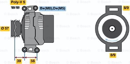 BOSCH 0 124 425 036 - Ģenerators www.autospares.lv