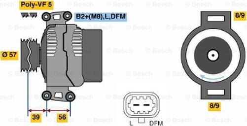 BOSCH 0 124 425 033 - Генератор www.autospares.lv