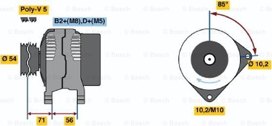 BOSCH 0 124 425 020 - Генератор www.autospares.lv