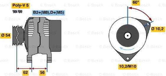 BOSCH 0 124 425 021 - Генератор www.autospares.lv