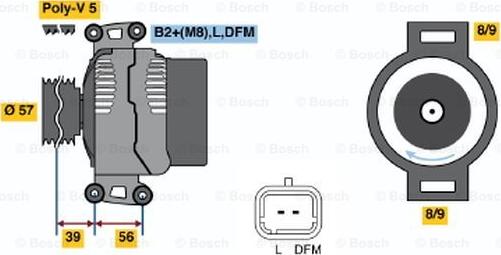 BOSCH 0 124 425 023 - Ģenerators www.autospares.lv