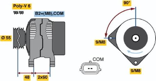 BOSCH 0 124 425 070 - Ģenerators www.autospares.lv