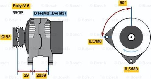 BOSCH 0 124 515 090 - Ģenerators www.autospares.lv