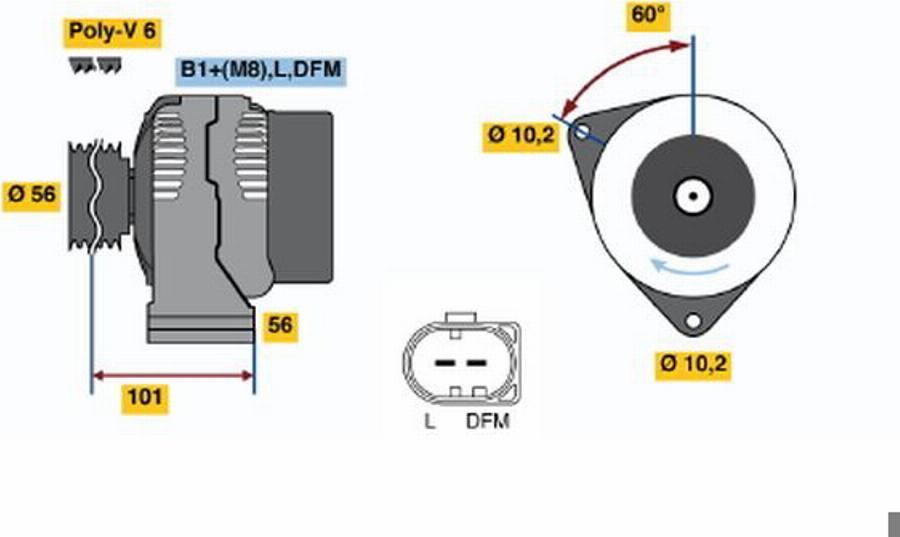 BOSCH 0 124 515 048 - Ģenerators www.autospares.lv