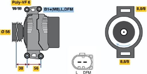 BOSCH 0 124 515 059 - Генератор www.autospares.lv