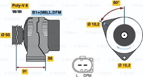 BOSCH 0 124 515 055 - Ģenerators autospares.lv