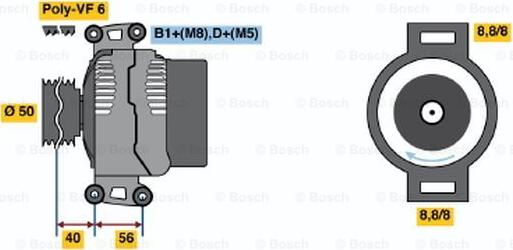 BOSCH 0 124 515 064 - Ģenerators www.autospares.lv