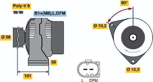 BOSCH 0 124 515 060 - Ģenerators autospares.lv