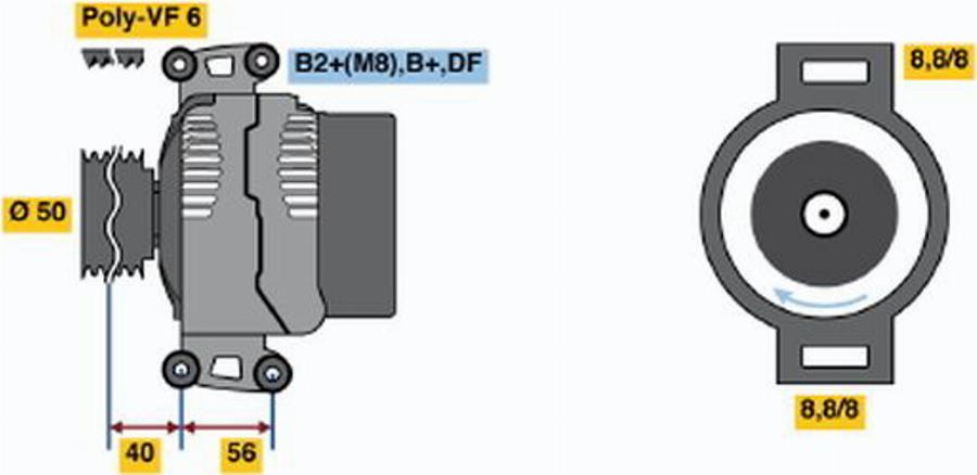 BOSCH 0124515084 - Alternator www.autospares.lv