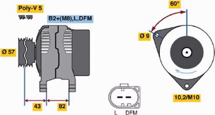 BOSCH 0 124 515 034 - Alternator www.autospares.lv