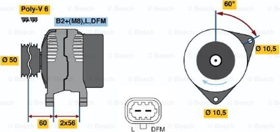 BOSCH 0 124 515 032 - Генератор www.autospares.lv