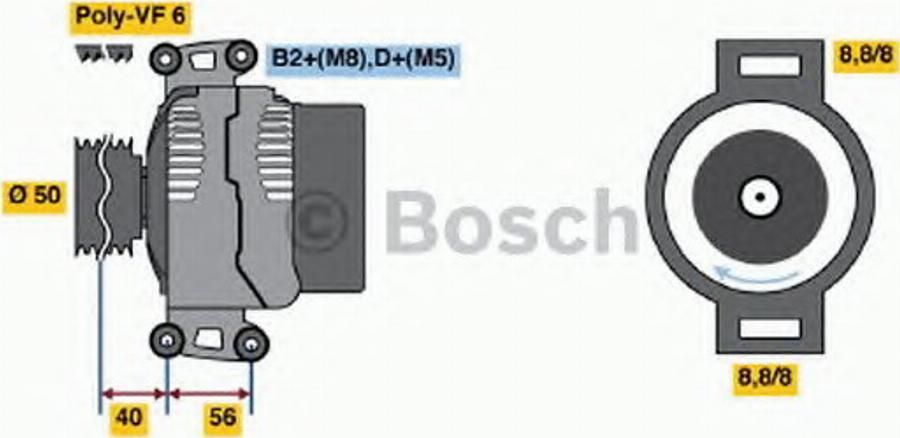 BOSCH 0 124 515 118 - Генератор www.autospares.lv