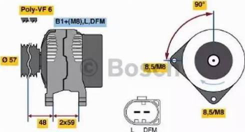 BOSCH 0124525090 - Alternator www.autospares.lv