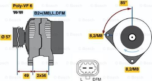 BOSCH 0 124 525 097 - Генератор www.autospares.lv