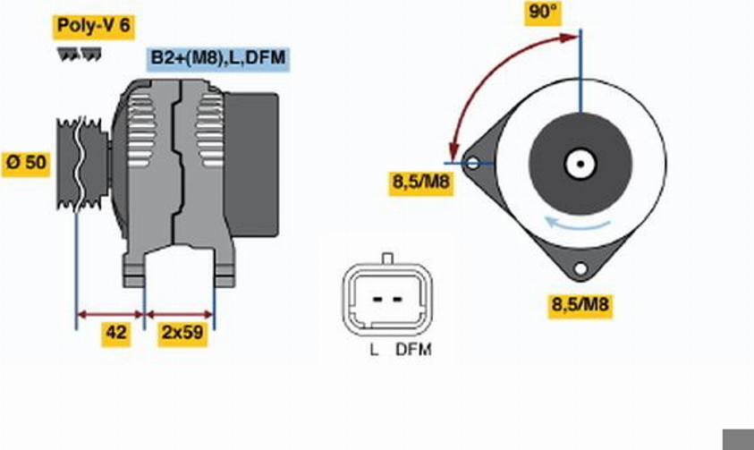 BOSCH 0 124 525 043 - Ģenerators www.autospares.lv