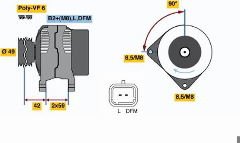 BOSCH 0 124 525 047 - Генератор www.autospares.lv