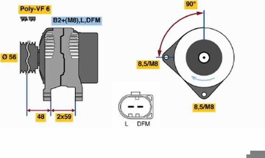 BOSCH 0124525067 - Alternator www.autospares.lv