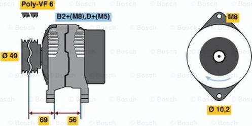 BOSCH 0 124 525 019 - Генератор www.autospares.lv