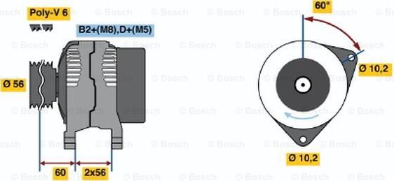 BOSCH 0 124 525 013 - Alternator www.autospares.lv