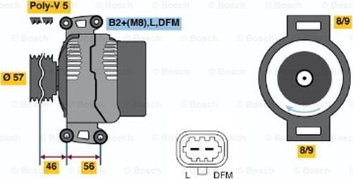 BOSCH 0 124 525 086 - Генератор www.autospares.lv