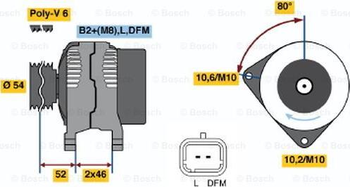 BOSCH 0 124 525 034 - Ģenerators www.autospares.lv