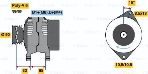 BOSCH 0 124 525 167 - Ģenerators autospares.lv