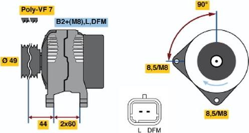 BOSCH 0124525137 - Ģenerators www.autospares.lv