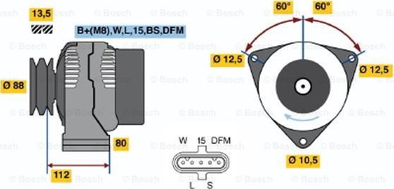 BOSCH 0 124 655 037 - Ģenerators www.autospares.lv