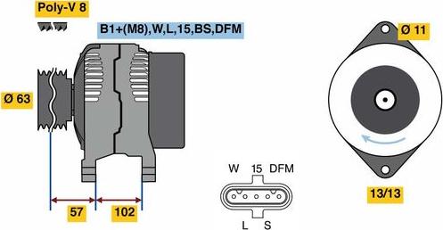 BOSCH 0 124 655 102 - Ģenerators www.autospares.lv