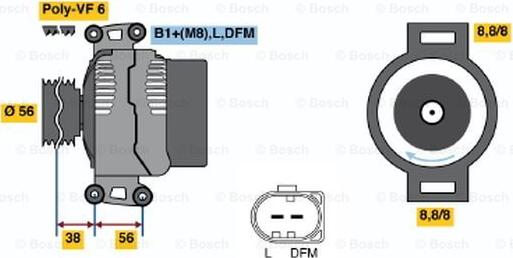 BOSCH 0 124 615 009 - Ģenerators www.autospares.lv